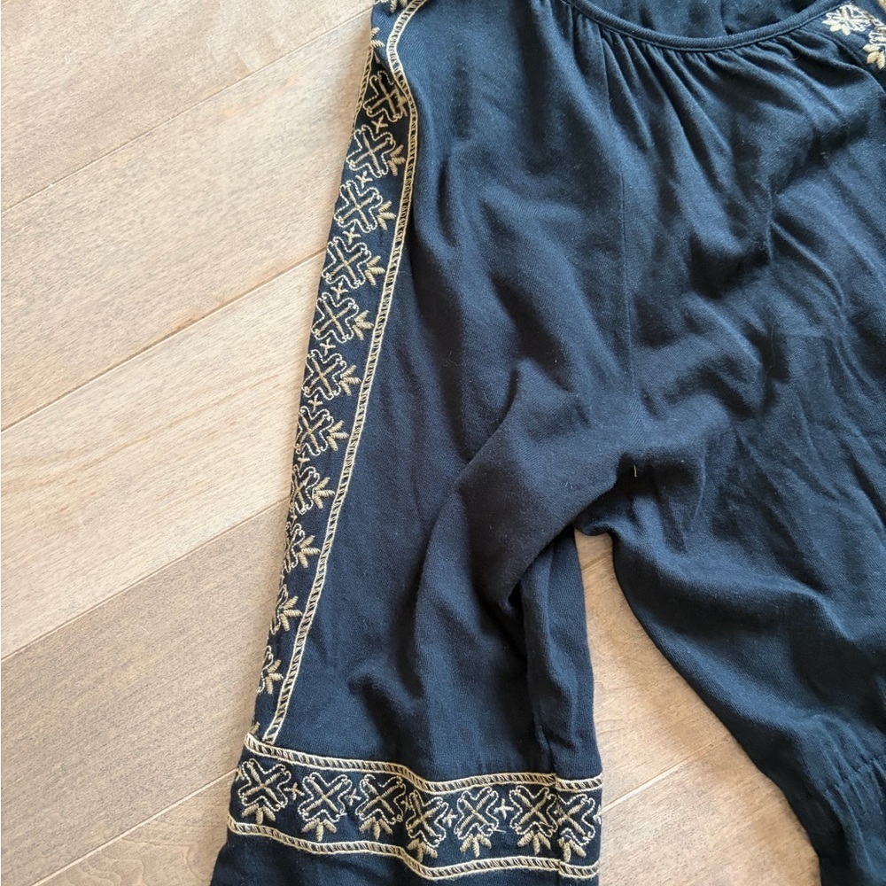 J. Jill Elegant Black Embroidered Tunic Dress size L - Picture 3 of 5